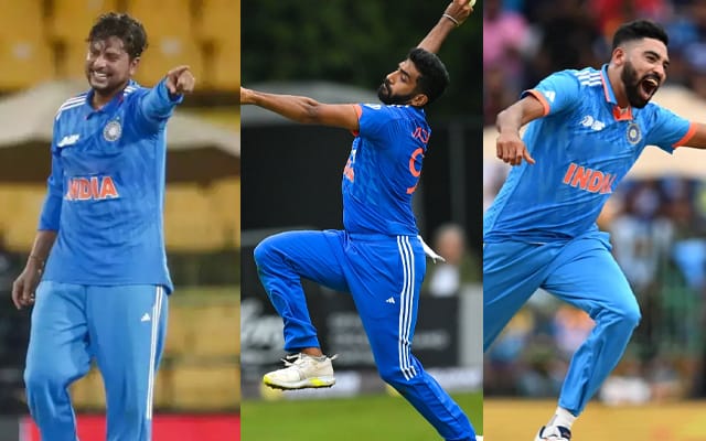 Kuldeep Yadav, Jasprit Bumrah, and Mohammed Siraj