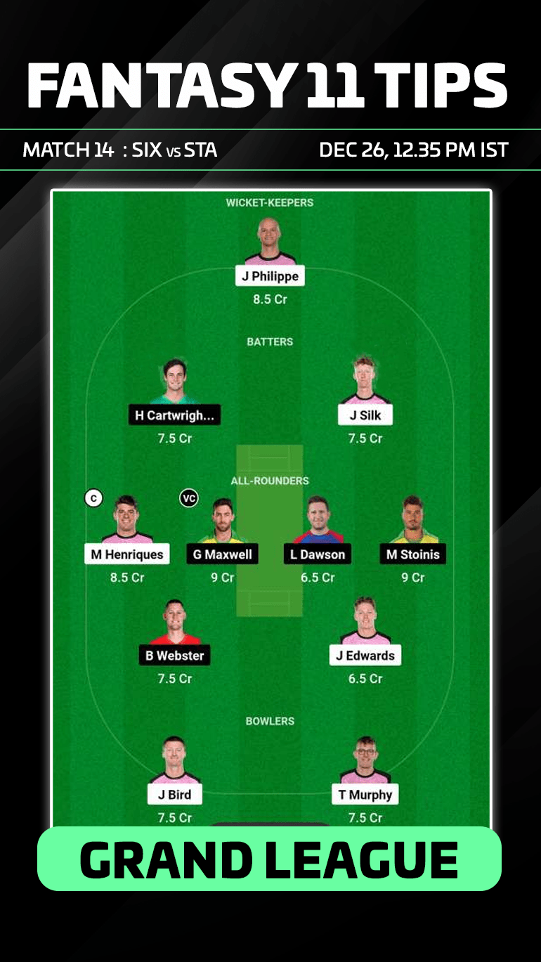 SIX vs STA Dream11