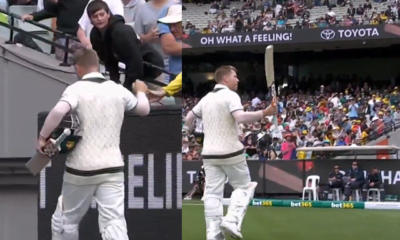 Warner gifts his gloves to young fan