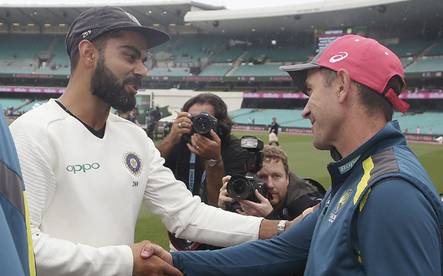 Virat Kohli and Justin Langer (Source - Twitter)