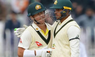 Usman Khawaja and David Warner