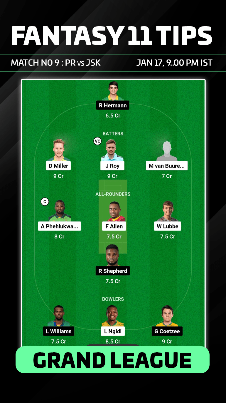 PR vs JSK Dream11