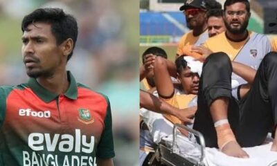 Mustafizur Rahman rushed to hospital after blow to head