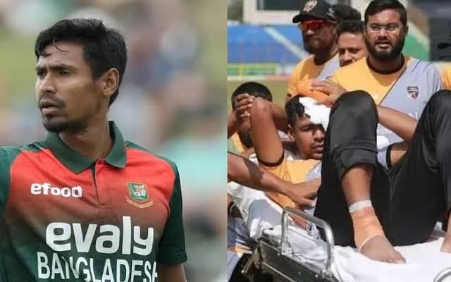 Mustafizur Rahman rushed to hospital after blow to head